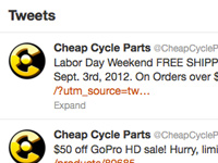 CheapCycleParts.com Twitter Page