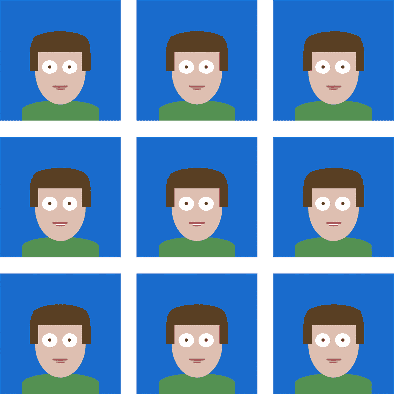 Initially, each character would be styled the same